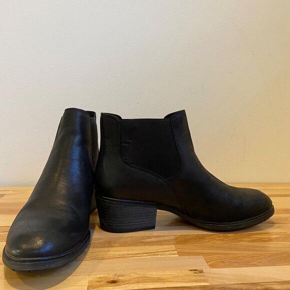 Timberland Womens Black Leather Chelsea Boots With Block Heel size 7.5 - Picture 8 of 15